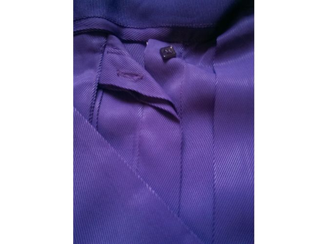 Camisa Gianfranco Ferré Morada de Viscosa con Cuello Lavalliere Púrpura - vista 8