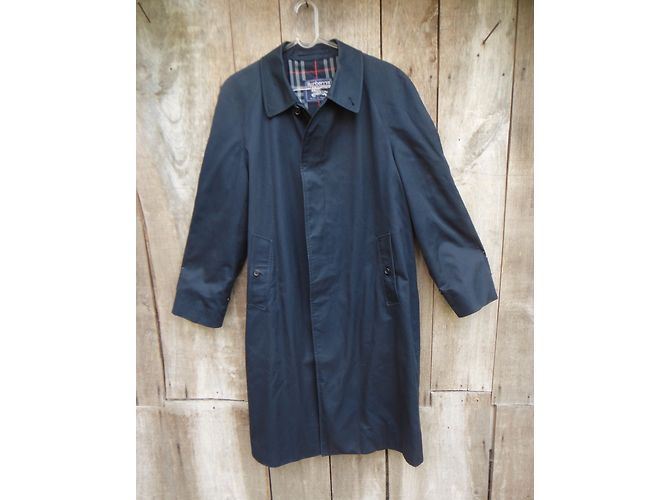 Impermeabile Burberry City Mac Blu Navy Cotone - vista 3