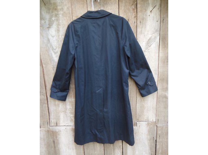 Impermeabile Burberry City Mac Blu Navy Cotone - vista 4
