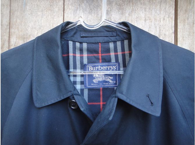 Impermeabile Burberry City Mac Blu Navy Cotone - vista 6