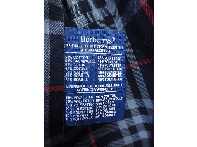Impermeabile Burberry City Mac Blu Navy Cotone - vista 8