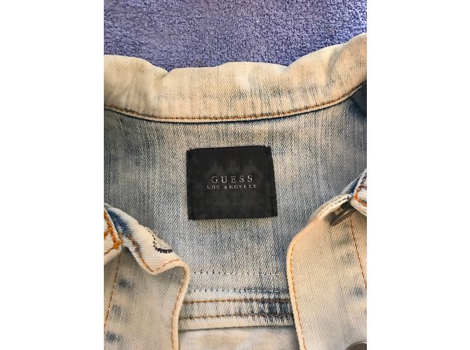 Guess Jeans ärmellose Jacke hellblau Baumwolle Größe M - Ansicht 10