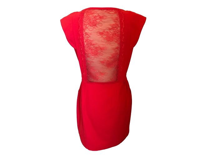 Autre Marque Queenie Kleid Koralle mit Spitze Größe 2 - Ansicht 2