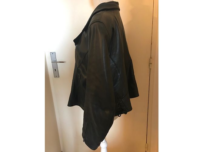 Autre Marque DKS Bikerjacke aus schwarzem Leder - Ansicht 4