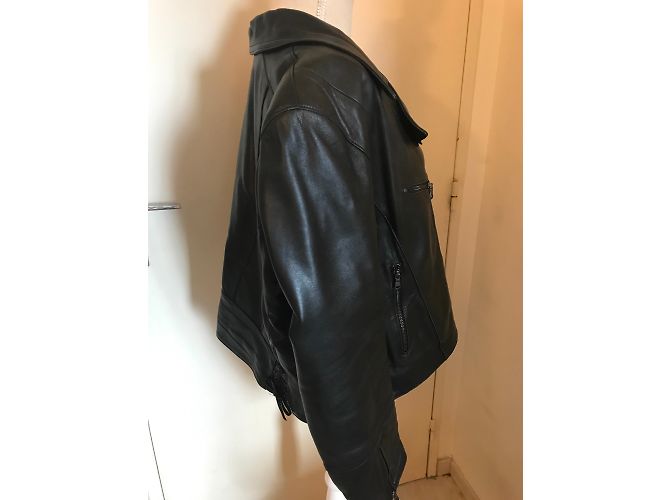 Autre Marque DKS Bikerjacke aus schwarzem Leder - Ansicht 5