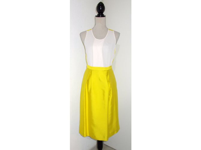 Completo gonna e top By Malene Birger bianco e giallo seta - vista 4