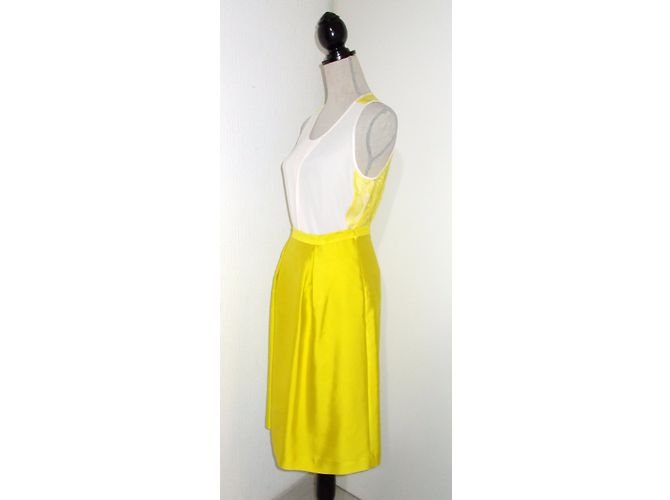 Completo gonna e top By Malene Birger bianco e giallo seta - vista 6