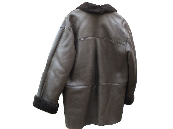 Autre Marque Leather coat Sheepskin Dark brown - view 2