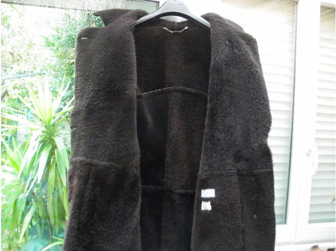 Autre Marque Leather coat Sheepskin Dark brown - view 3