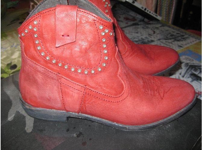 Autre Marque Botines Crime de piel roja - vista 4