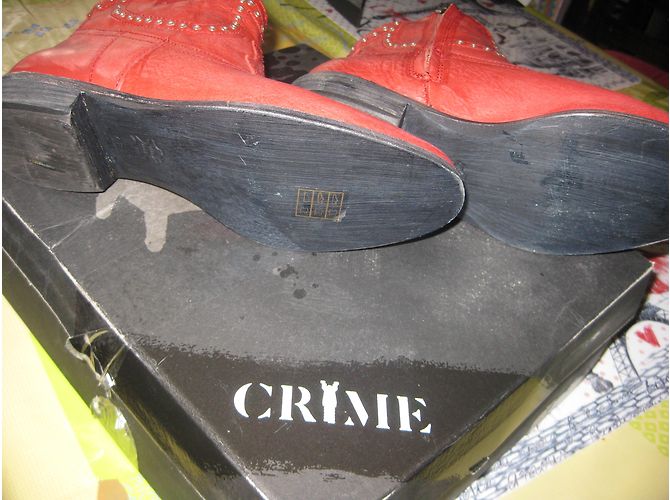 Autre Marque Botines Crime de piel roja - vista 5