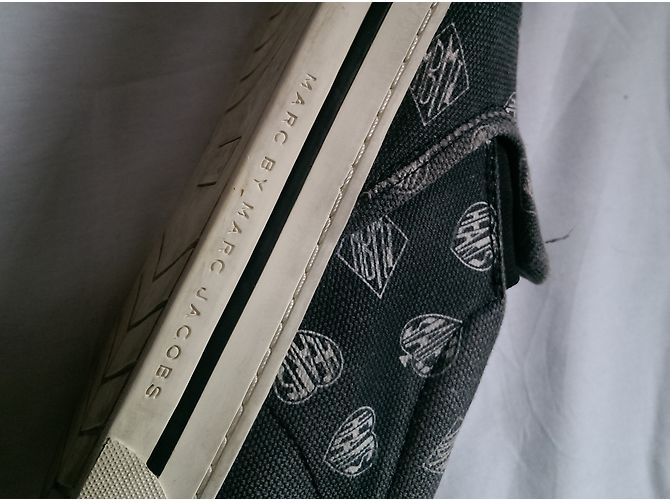 Sneakers Marc by Marc Jacobs Bianche Blu Pelle e Tessuto Bianco - vista 7