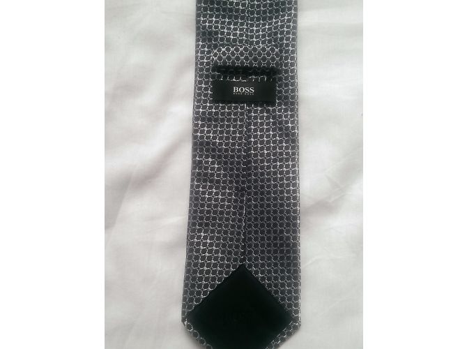 Cravatta in seta Hugo Boss Nera Blu Nero - vista 2