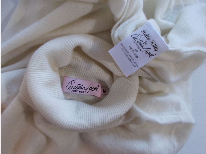 Victoria Couture Hello Kitty Kaschmir Rollkragenpullover Creme - Ansicht 6