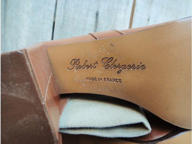 Botas Robert Clergerie de Cuero y Lona Beige Camel Caramelo - vista 10