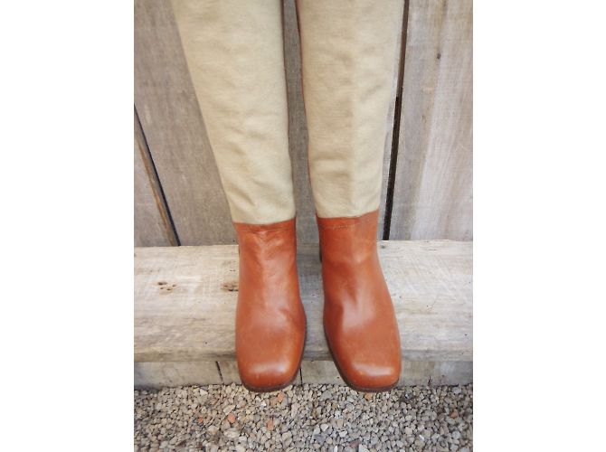 Botas Robert Clergerie de Cuero y Lona Beige Camel Caramelo - vista 6