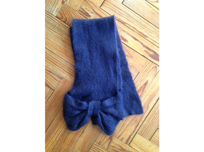 Sciarpa Miu Miu in lana viola con fiocco Porpora - vista 3