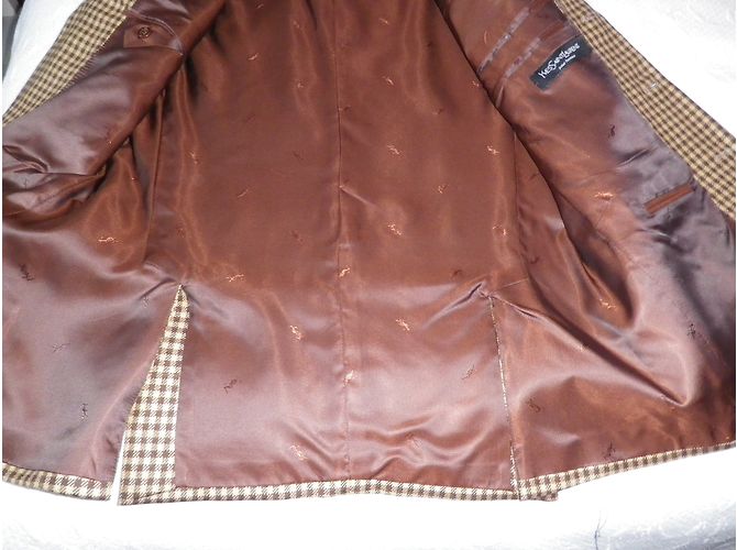 Giacca Yves Saint Laurent in lana beige e marrone - vista 5