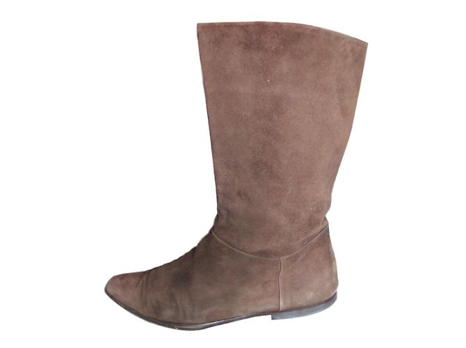 Chanel Wildlederstiefel Braun - Ansicht 2