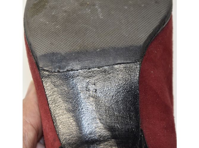 Autre Marque Décolleté Parallele in pelle rossa 4.5UK Rosso - vista 8