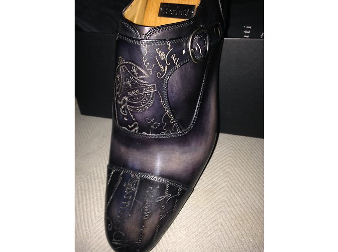 Berluti Scarpe stringate in pelle grigio scuro Grigio antracite - vista 2