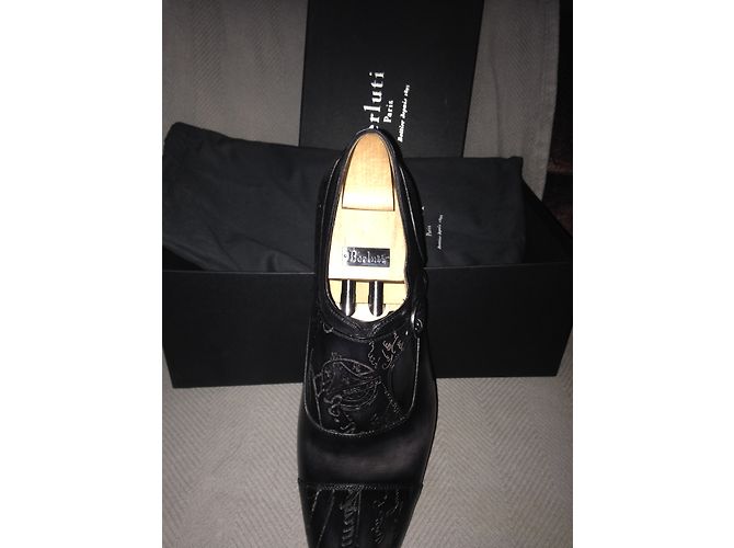 Berluti Scarpe stringate in pelle grigio scuro Grigio antracite - vista 3
