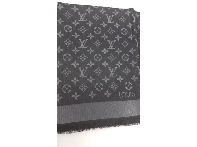 Louis Vuitton Scialle Monogram Shine Black Nero - vista 4