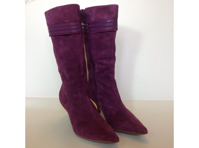 Botas Marc Jacobs de gamuza morada Púrpura - vista 3