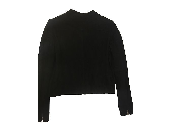 Ikks Kurze Jacke aus schwarzem Hirschleder M - Ansicht 2