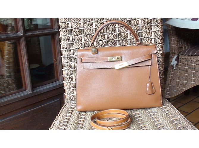 Hermès Kelly 32 Marrone - vista 3