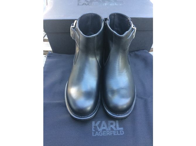 Stivaletti Karl Lagerfeld in pelle nera Nero - vista 3