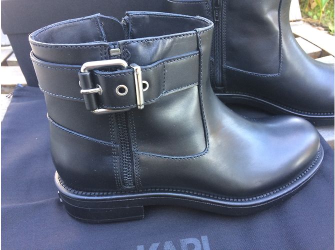 Stivaletti Karl Lagerfeld in pelle nera Nero - vista 4