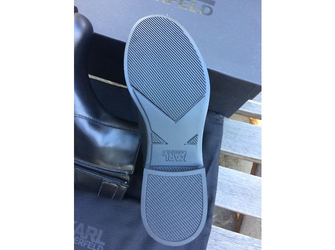 Stivaletti Karl Lagerfeld in pelle nera Nero - vista 7