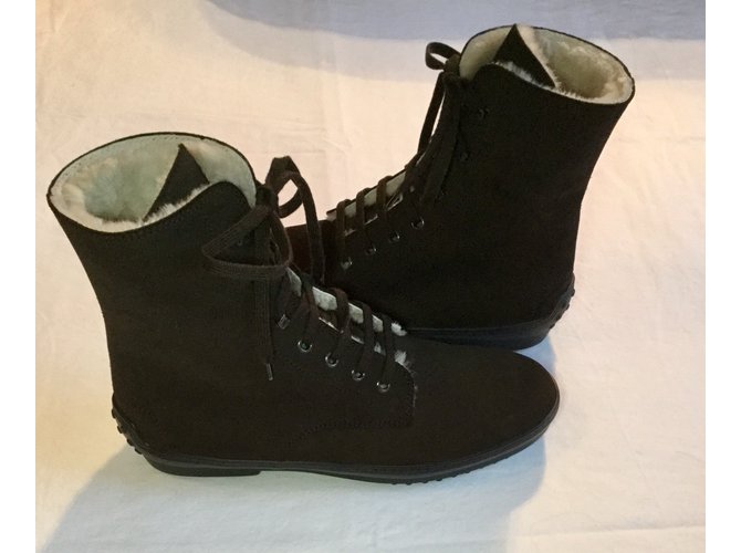 Stivaletti stringati Tod's Marrone scuro - vista 4