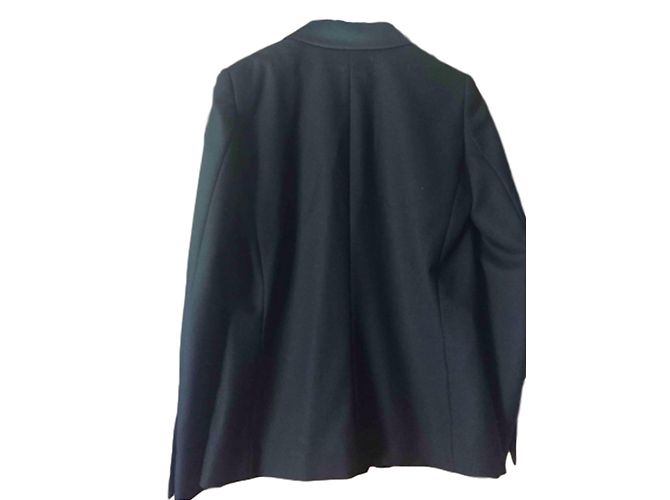 SANDRO PARIS Black Wool Shawl Collar Jacket - view 2