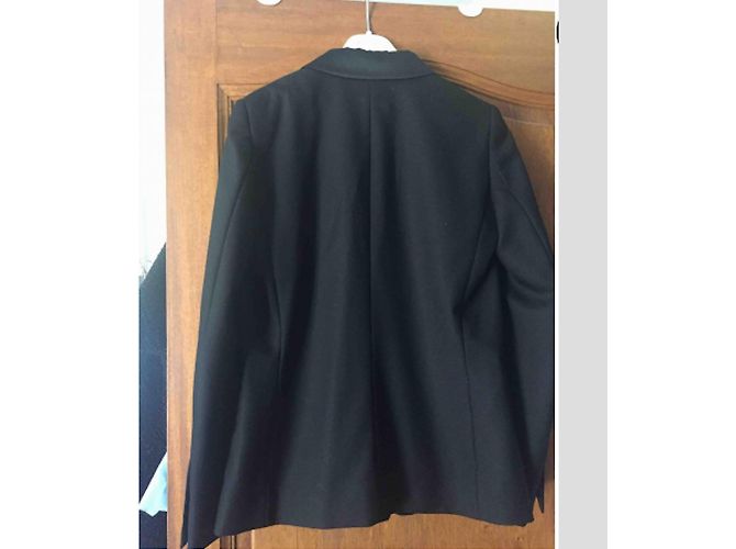 SANDRO PARIS Black Wool Shawl Collar Jacket - view 3