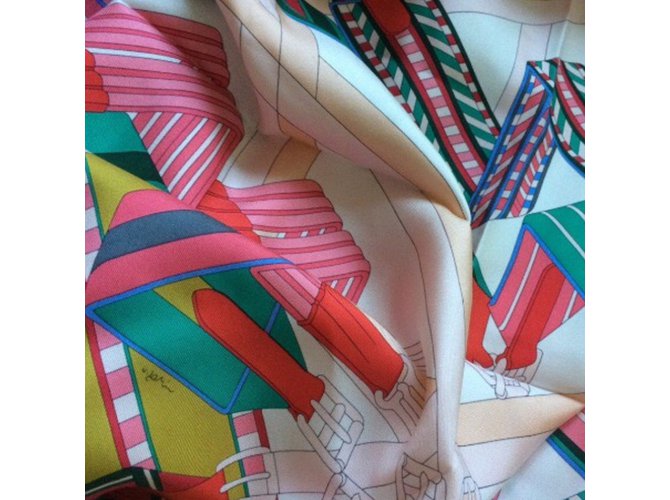 Hermès Sangles en Zigzag Carré Multicolor - vista 2