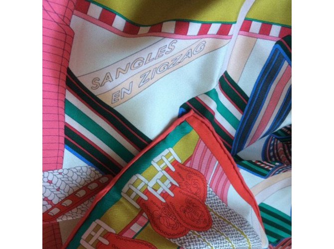 Hermès Sangles en Zigzag Carré Multicolor - vista 3