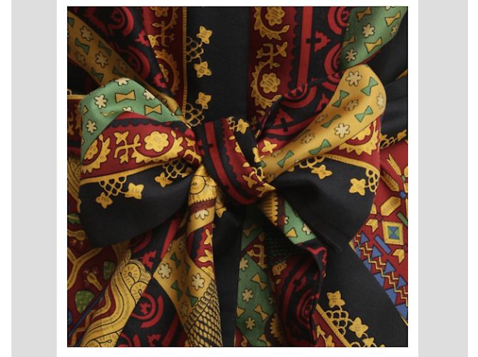 Completo gonna e camicetta in seta Hermès multicolore - vista 5