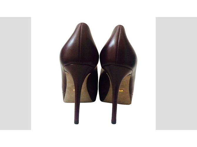 Sergio Rossi Décolleté in pelle bordeaux Bordò - vista 4