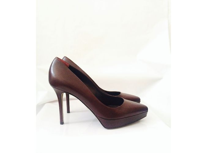 Sergio Rossi Décolleté in pelle bordeaux Bordò - vista 5