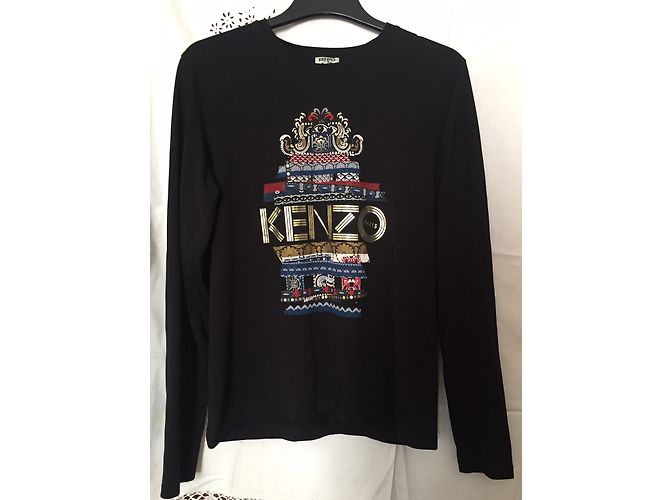 Sweatshirt Kenzo de algodão preto com detalhe de olho e pagode - vista 3