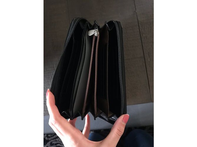 Autre Marque Mandarina DUCK Geldbörse Schwarz Lackleder - Ansicht 3