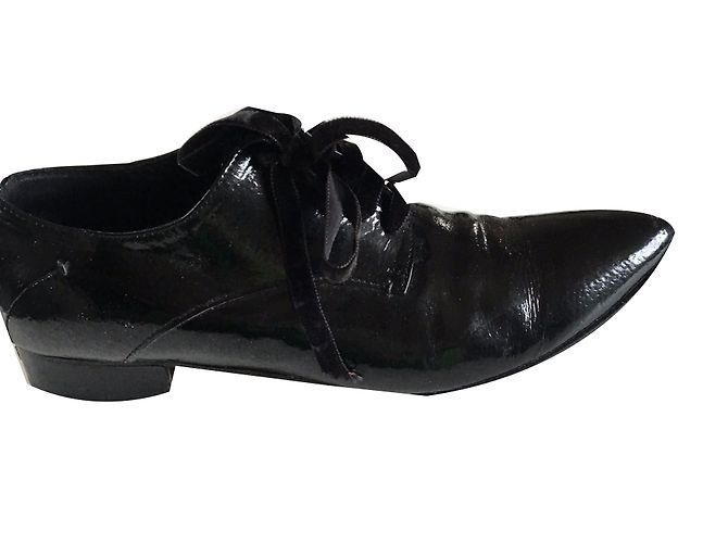Scarpe stringate Costume National in vernice nera Nero - vista 2