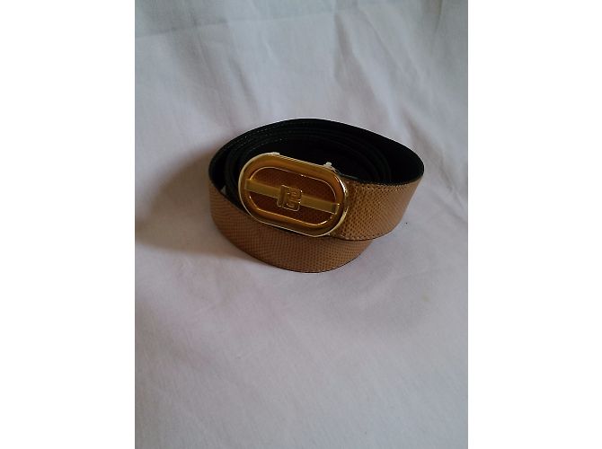 Pierre Balmain Snake Leather Belt Mustard - view 3