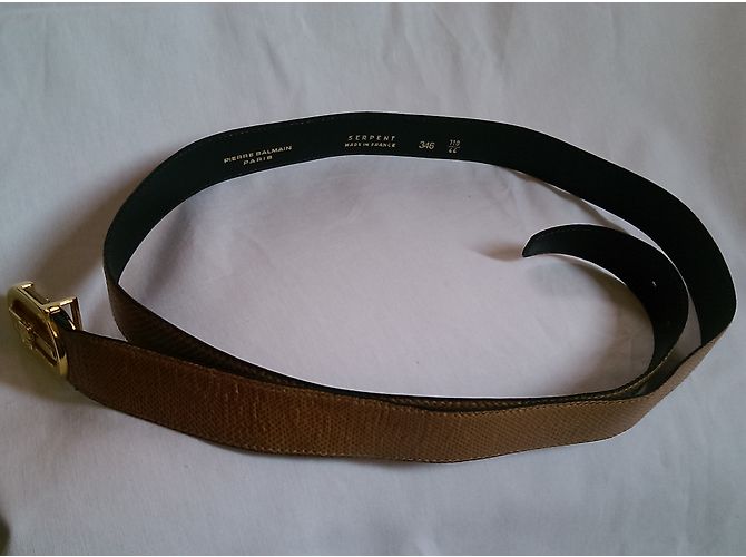 Pierre Balmain Snake Leather Belt Mustard - view 5