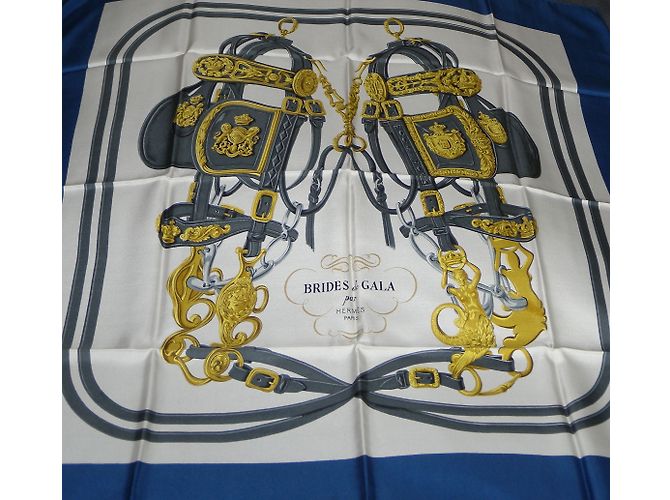 Hermès Bufandas de seda Azul Multicolor - vista 5