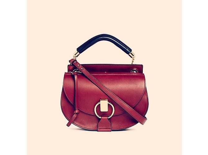 Borsa a tracolla Chloé Goldie rossa in pelle e scamosciata Rosso Bordò - vista 2