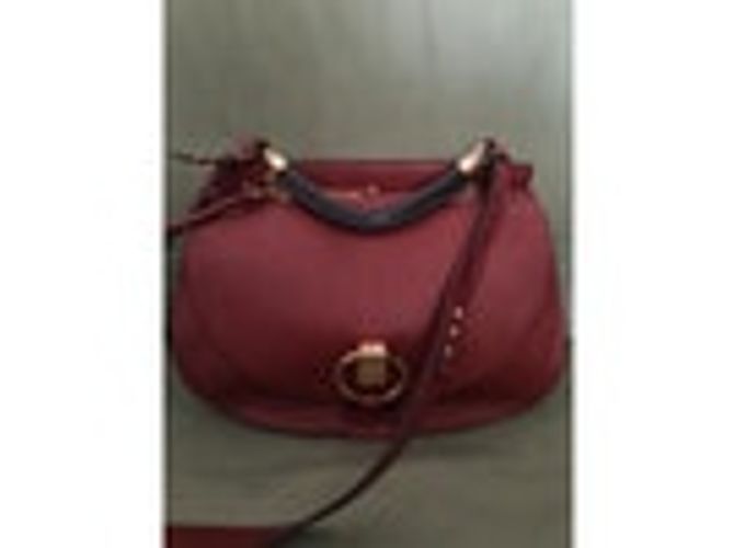 Borsa a tracolla Chloé Goldie rossa in pelle e scamosciata Rosso Bordò - vista 4