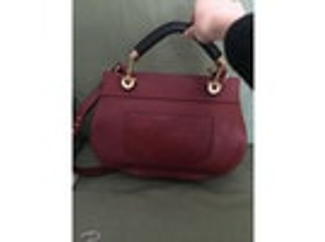 Borsa a tracolla Chloé Goldie rossa in pelle e scamosciata Rosso Bordò - vista 5
